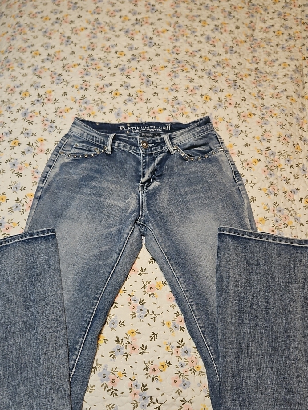 Premium Blue Women's Denim Jeans with Stud Accent
